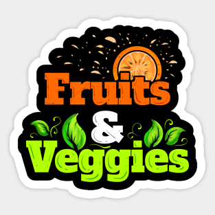 I Love Fruits And Veggies - Vegetarian - Go Vegan Sticker